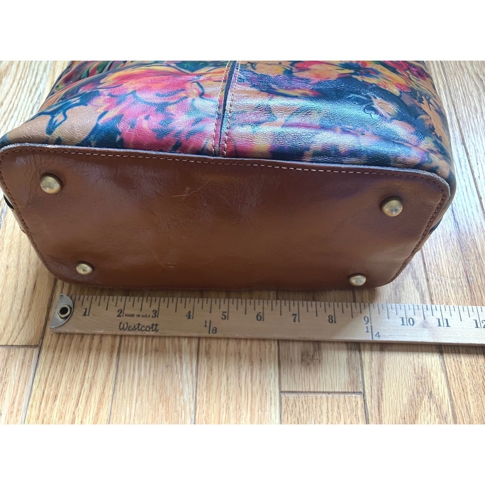 Patricia Nash Harper Leather Shoulder Bag Summer Drawing Boho Tote Purse - Picture 6 of 8